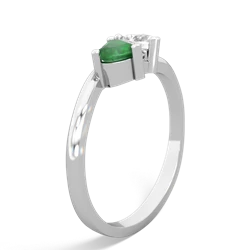 Emerald Sweethearts 14K White Gold ring R5260