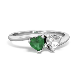 Emerald Sweethearts 14K White Gold ring R5260