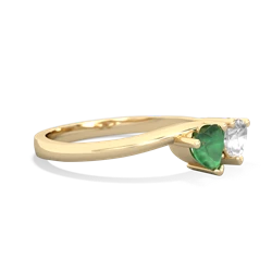 Emerald Sweethearts 14K Yellow Gold ring R5260