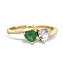 Emerald Sweethearts 14K Yellow Gold ring R5260