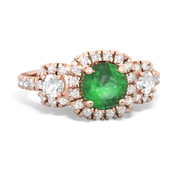 Emerald Regal Halo 14K Rose Gold ring R5350