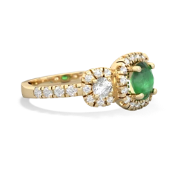 Emerald Regal Halo 14K Yellow Gold ring R5350