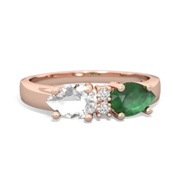 Emerald Pear Bowtie 14K Rose Gold ring R0865