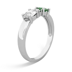 Emerald Pear Bowtie 14K White Gold ring R0865