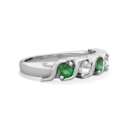 Emerald Anniversary Band 14K White Gold ring R2089