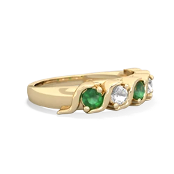 Emerald Anniversary Band 14K Yellow Gold ring R2089