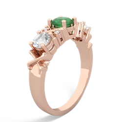 Emerald Hugs And Kisses 14K Rose Gold ring R5016