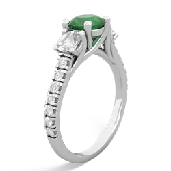 Emerald Pave Trellis 14K White Gold ring R5500