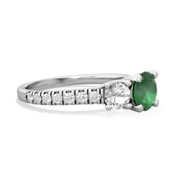 Emerald Pave Trellis 14K White Gold ring R5500