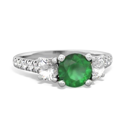 Emerald Pave Trellis 14K White Gold ring R5500