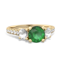 Emerald Pave Trellis 14K Yellow Gold ring R5500