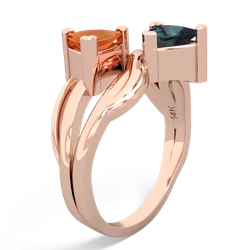 Fire Opal Split Band Swirl 14K Rose Gold ring R2341