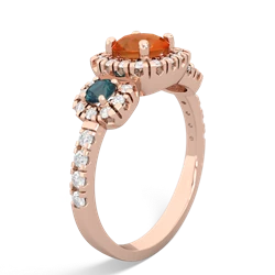 Fire Opal Regal Halo 14K Rose Gold ring R5350