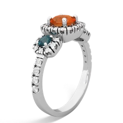 Fire Opal Regal Halo 14K White Gold ring R5350