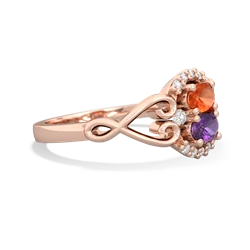 Fire Opal Love Nest 14K Rose Gold ring R5860