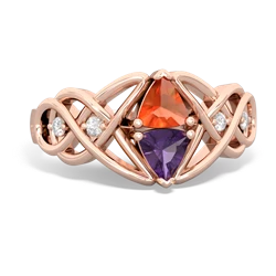 Fire Opal Keepsake Celtic Knot 14K Rose Gold ring R5300