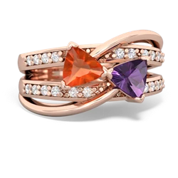 Fire Opal Bowtie 14K Rose Gold ring R2360