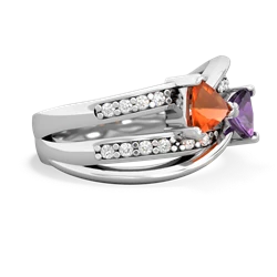 Fire Opal Bowtie 14K White Gold ring R2360