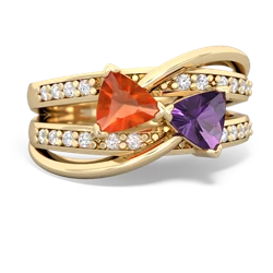 Fire Opal Bowtie 14K Yellow Gold ring R2360