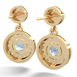 Fire Opal Halo Dangle 14K Yellow Gold earrings E5319