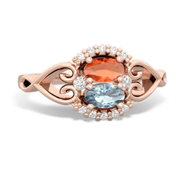 Fire Opal Love Nest 14K Rose Gold ring R5860