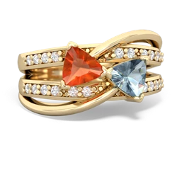 Fire Opal Bowtie 14K Yellow Gold ring R2360