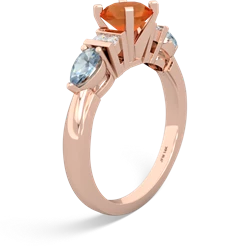 Fire Opal 6Mm Round Eternal Embrace Engagement 14K Rose Gold ring R2005