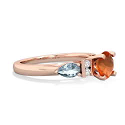 Fire Opal 6Mm Round Eternal Embrace Engagement 14K Rose Gold ring R2005