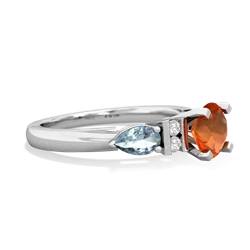 Fire Opal 6Mm Round Eternal Embrace Engagement 14K White Gold ring R2005