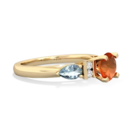 Fire Opal 6Mm Round Eternal Embrace Engagement 14K Yellow Gold ring R2005