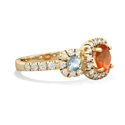 Fire Opal Regal Halo 14K Yellow Gold ring R5350