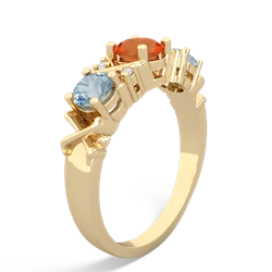 Fire Opal Hugs And Kisses 14K Yellow Gold ring R5016