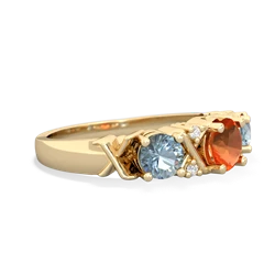 Fire Opal Hugs And Kisses 14K Yellow Gold ring R5016