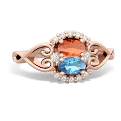 Fire Opal Love Nest 14K Rose Gold ring R5860