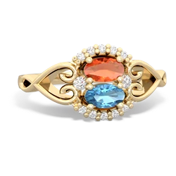 Fire Opal Love Nest 14K Yellow Gold ring R5860