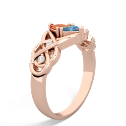 Fire Opal Keepsake Celtic Knot 14K Rose Gold ring R5300