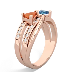 Fire Opal Bowtie 14K Rose Gold ring R2360