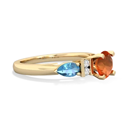 Fire Opal 6Mm Round Eternal Embrace Engagement 14K Yellow Gold ring R2005