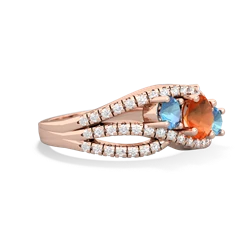 Fire Opal Three Stone Aurora 14K Rose Gold ring R3080