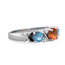 Fire Opal Hugs And Kisses 14K White Gold ring R5016