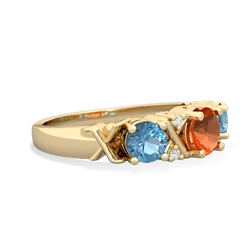 Fire Opal Hugs And Kisses 14K Yellow Gold ring R5016