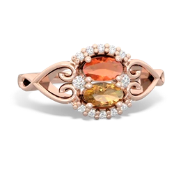 Fire Opal Love Nest 14K Rose Gold ring R5860