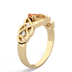 Fire Opal Keepsake Celtic Knot 14K Yellow Gold ring R5300