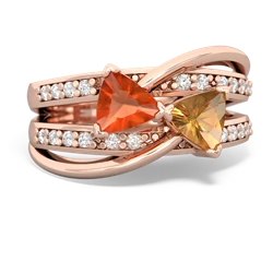 Fire Opal Bowtie 14K Rose Gold ring R2360