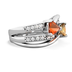 Fire Opal Bowtie 14K White Gold ring R2360