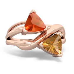 Fire Opal Split Band Swirl 14K Rose Gold ring R2341