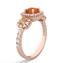 Fire Opal Regal Halo 14K Rose Gold ring R5350