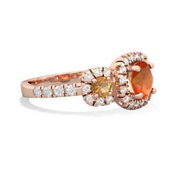 Fire Opal Regal Halo 14K Rose Gold ring R5350