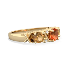 Fire Opal Hugs And Kisses 14K Yellow Gold ring R5016