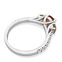 Fire Opal Pave Trellis 14K White Gold ring R5500